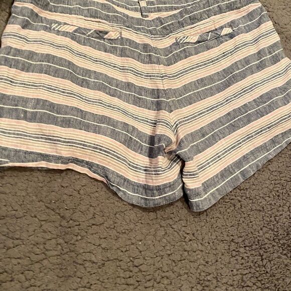 St Tropez 100% Linen Shorts Size 6 Stripe - Picture 6 of 10